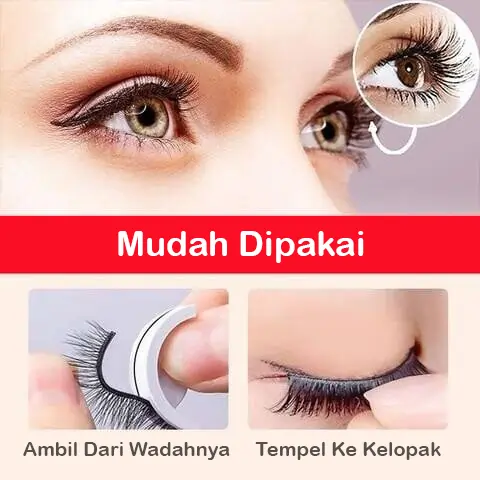 Reusable eyelashes mudah dipakai cukup ambil dari wadah dan tempel ke kelopak